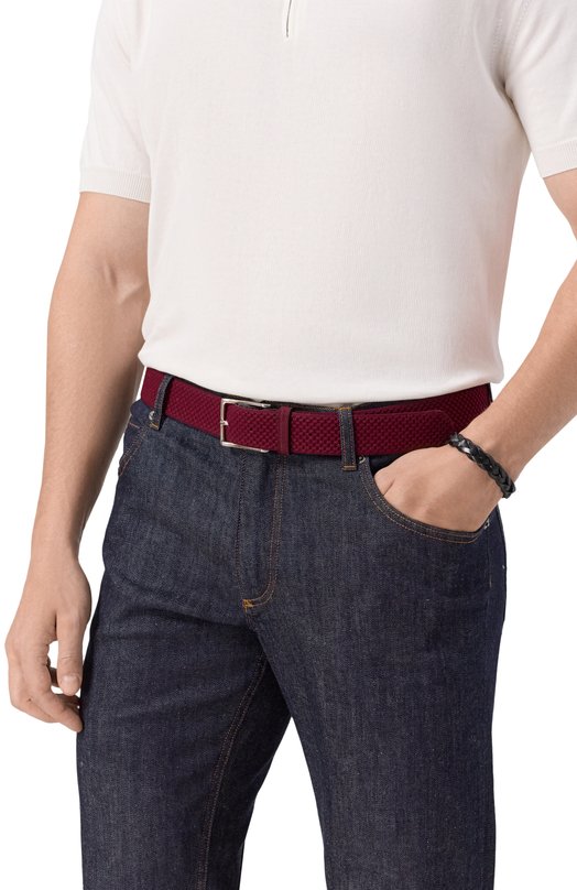 Текстильный ремень Kiton USC5286N0084769 Бордовый  USC5286N0084769 Фото 2