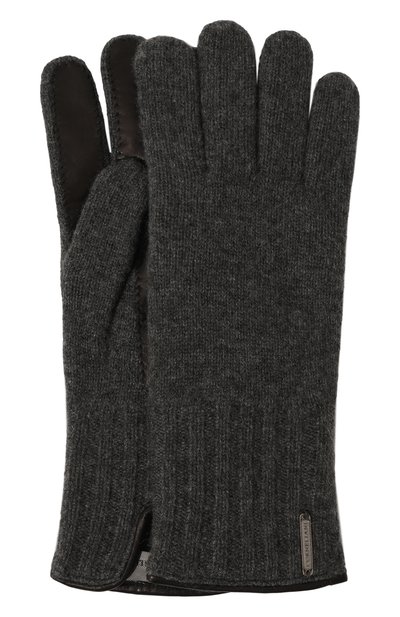 Мужские кашемировые перчатки с кожаной отделкой CORNELIANI, арт. 94Q324-9420576