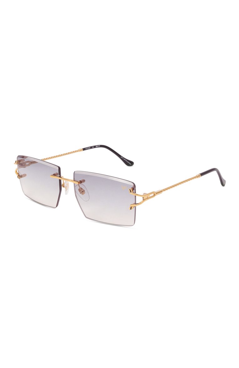 Женские солнцезащитные очки VINTAGE FRAMES серого цвета, арт. IC0N 24KT YELL0W G0LD/ASPHALT | Фото 1 (Региональные ограничения белый список (Axapta Mercury): Не проставлено; Нос: Не проставлено; Материал: Металл; Тип очков: С/з; Кросс-КТ: С/з-унисекс; Очки форма: Прямоугольные, Безоправные; Оптика Гендер: оптика-унисекс)