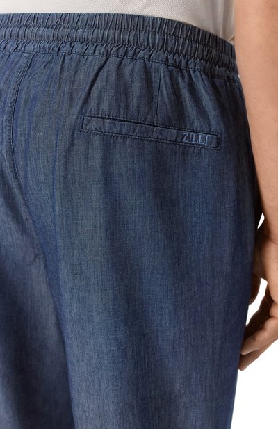 Брюки из шелка и хлопка ZILLI темно-синего цвета по цене 138500 руб., арт. CP201BM0425VZL000, фото 5 Брюки из шелка и хлопка ZILLI, арт. CP201BM0425VZL000, фото 5