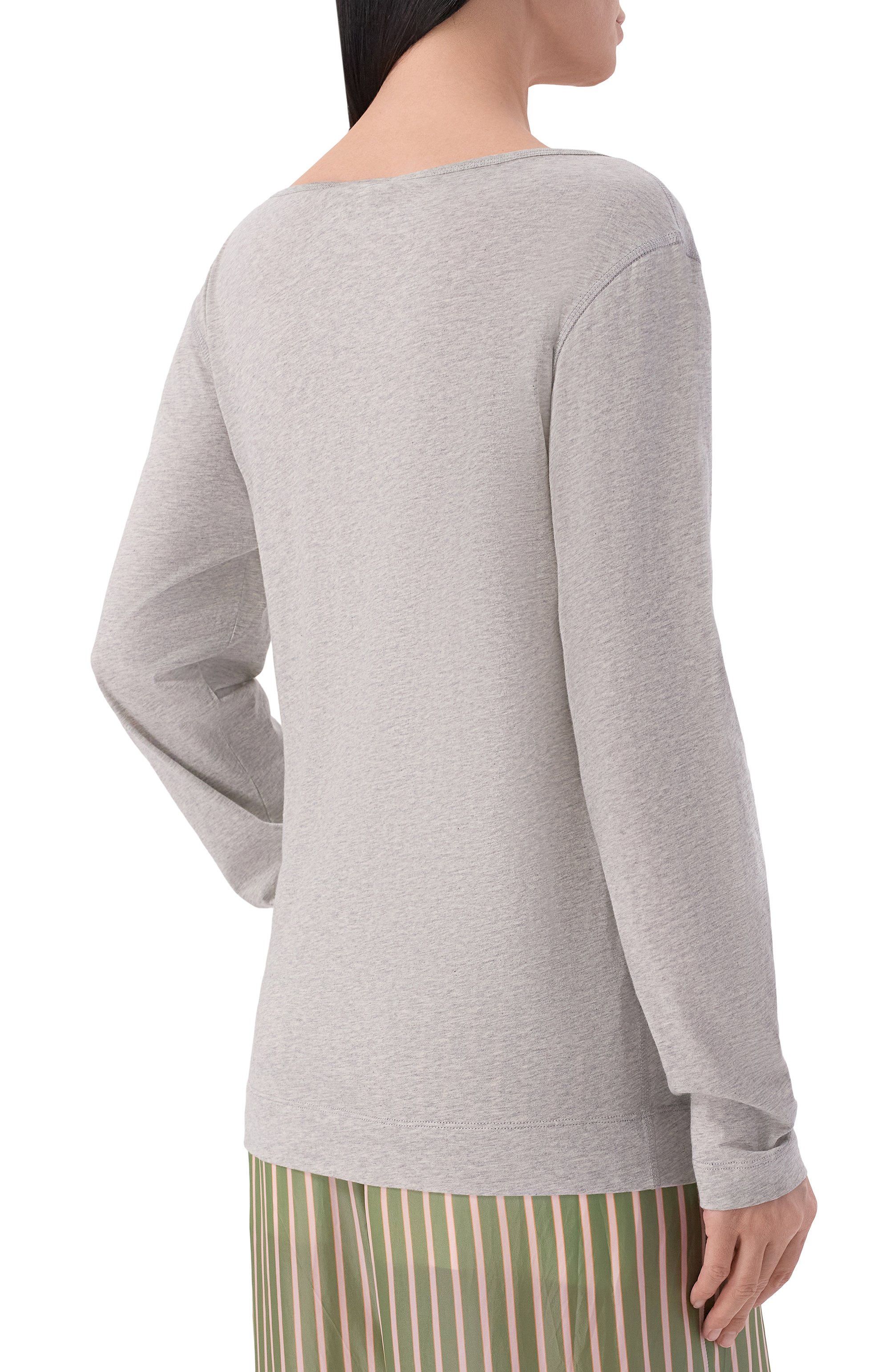 Хлопковый лонгслив DRIES VAN NOTEN серого цвета по цене 35900 руб., арт. 011132/3606, фото 4 Хлопковый лонгслив DRIES VAN NOTEN, арт. 011132/3606, фото 4