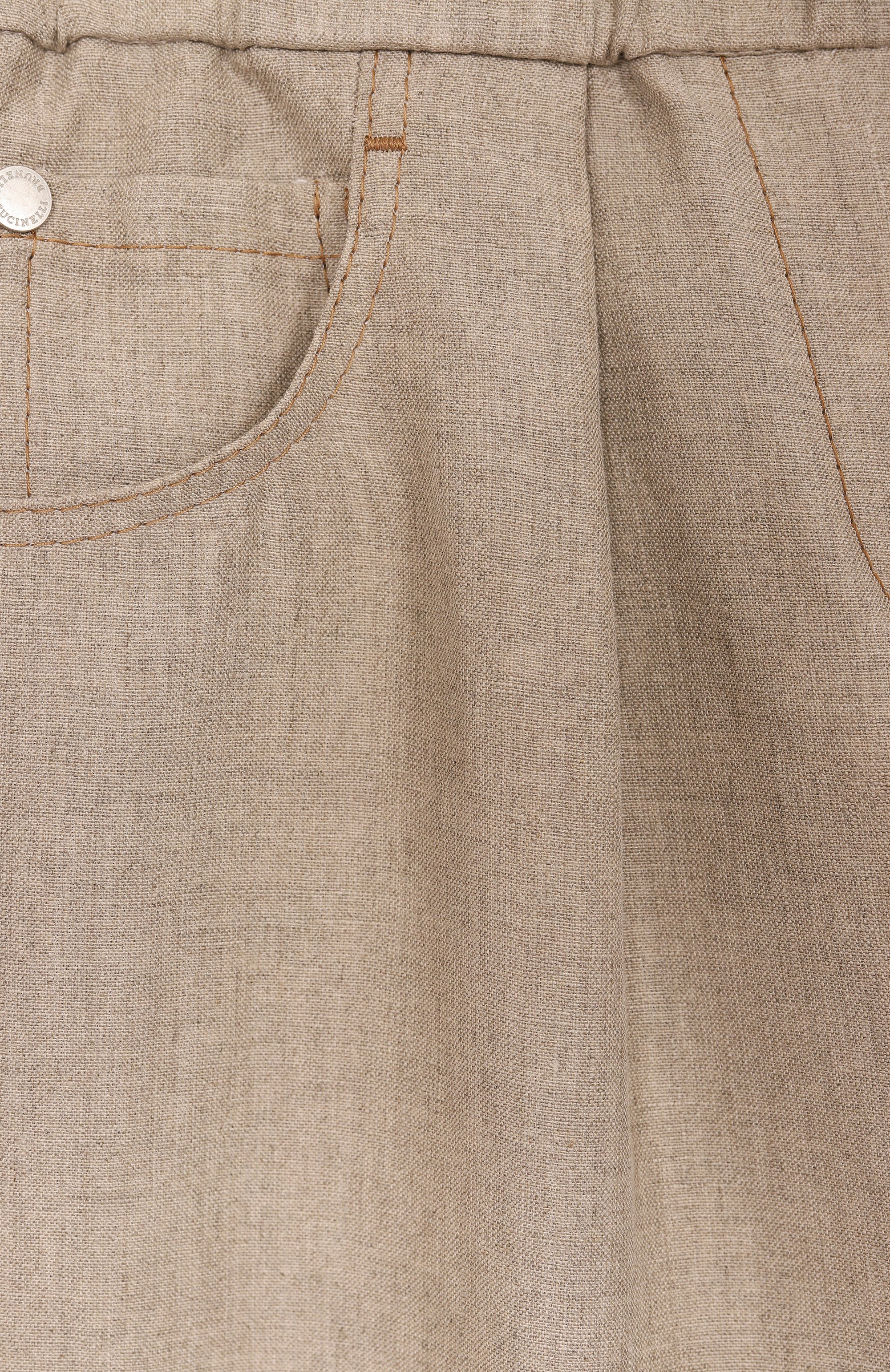 Брюки изо льна и вискозы BRUNELLO CUCINELLI, арт. BL136P235A, фото 3