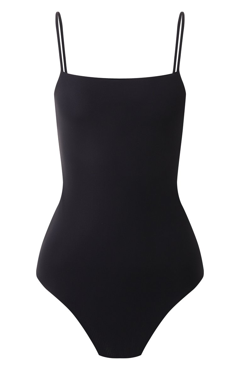Женское боди JIL SANDER черного цвета, арт. J01NC0022/J70026 | Фото 1 (Рукава: На бретелях; Стили: Минимализм; Материал внешний: Синтетический материал; Автоматизация состава: Проставлено; Автоматизация ТО: Проставлено)