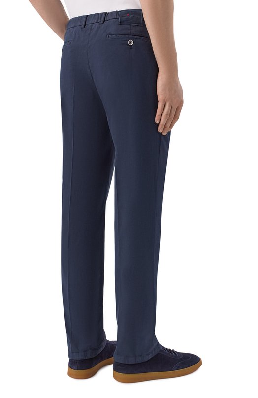 Брюки из хлопка и шелка Kiton UFPPERK0607H Синий  UFPPERK0607H Фото 4