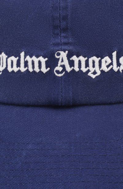 Хлопковая бейсболка PALM ANGELS синего цвета по цене 10350 руб., арт. PMLB009S202240233001, фото 3 Хлопковая бейсболка PALM ANGELS, арт. PMLB009S202240233001, фото 3