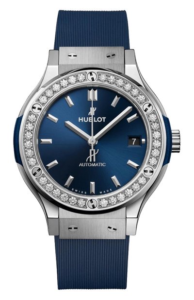 Женские часы titanium blue diamonds HUBLOT, арт. 581.NX.7170.RX.1104