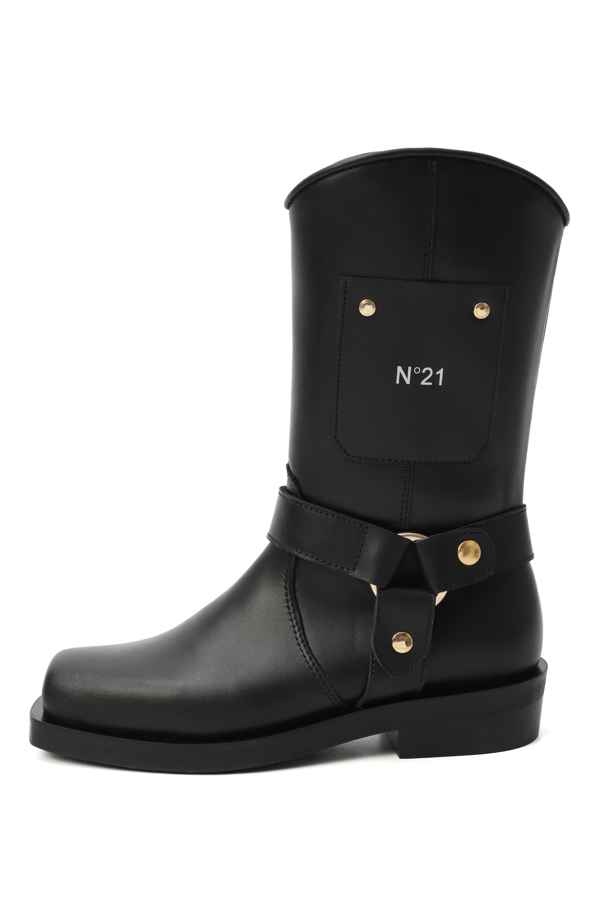 Кожаные сапоги N21 черного цвета по цене 42500 руб., арт. 80950/28-35, фото 2 Кожаные сапоги N21, арт. 80950/28-35, фото 2