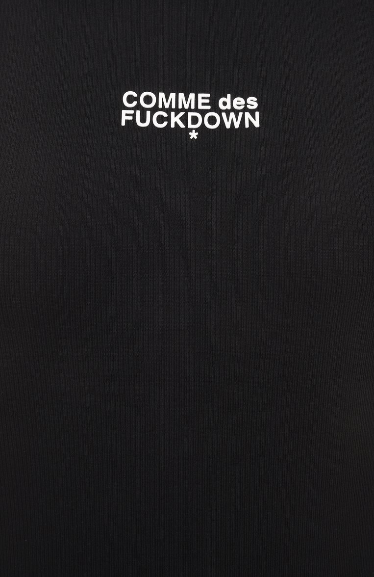 Женская хлопковая майка COMME DES FUCKDOWN черного цвета, арт. CFABW01246 | Фото 6 (Длина (для топов): Стандартные; Материал внешний: Хлопок; Рукава: На бретелях; Стили: Минимализм)