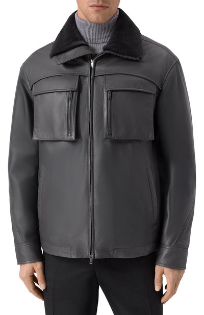 Кожаная куртка с воротником из норки MVST, арт. M25.1PM.0011/ANTRA, фото 3