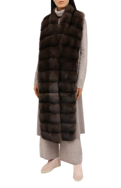 Жилет с меховой отделкой MANZONI24, арт. 20M769-ZDB1/GRAFITE/TAUPE/48-52, фото 4