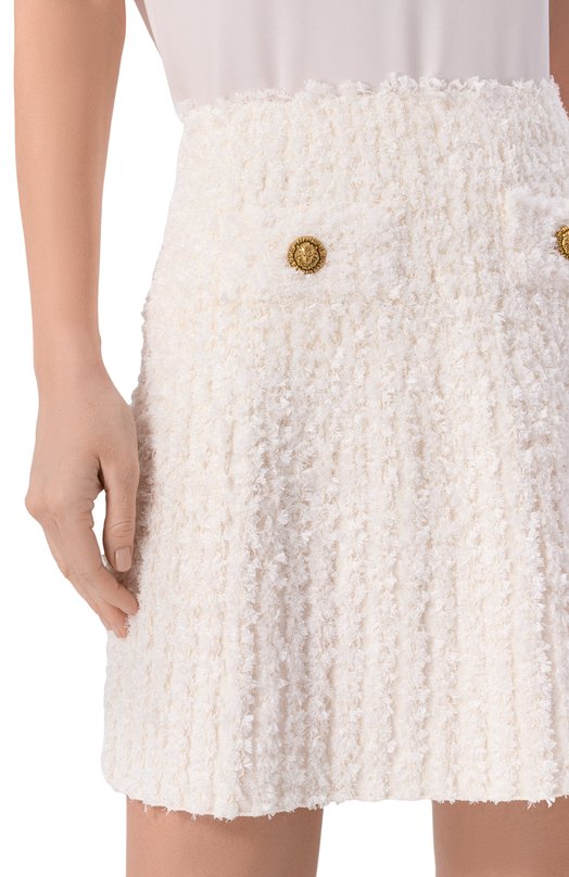 Юбка Balmain GF0LBB49/KJ89 Кремовый  GF0LBB49/KJ89 Фото 5