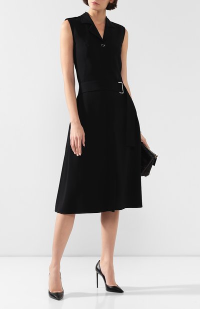 Платье из вискозы VICTORIA BECKHAM черного цвета по цене 161500 руб., арт. DR MID 61002B, фото 2 Платье из вискозы VICTORIA BECKHAM, арт. DR MID 61002B, фото 2