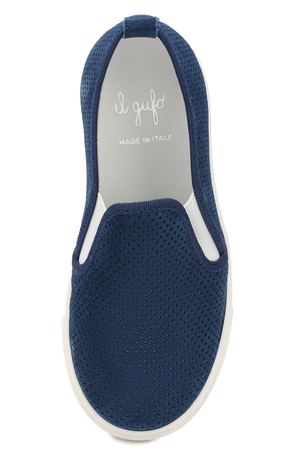 Замшевые слипоны IL GUFO синего цвета по цене 18250 руб., арт. G974/VEL0UR/23-26, фото 4 Замшевые слипоны IL GUFO, арт. G974/VEL0UR/23-26, фото 4