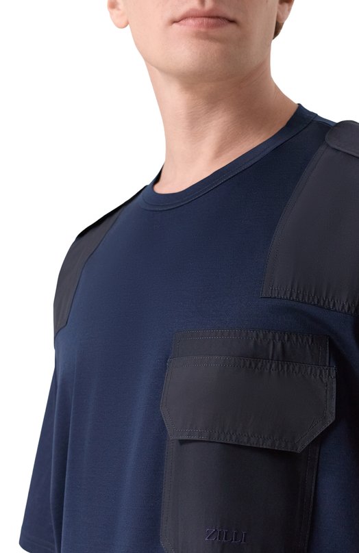 Хлопковая футболка Zilli TSR020M0107V00000 Синий  TSR020M0107V00000 Фото 5