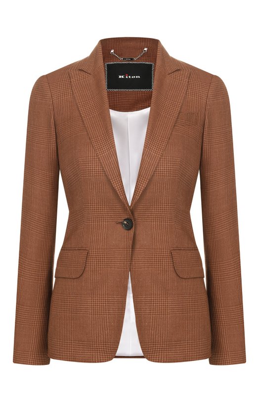 Жакет из кашемира и шелка Kiton D15510K0997G Коричневый D15510K0997G