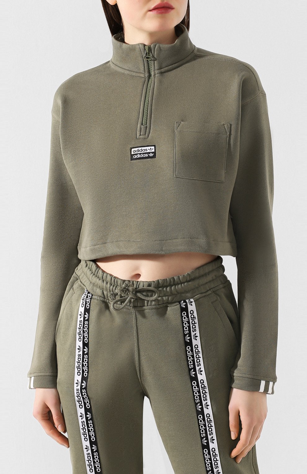 Хлопковый анорак ADIDAS ORIGINALS хаки цвета по цене 4340 руб., арт. FM2504, фото 3 Хлопковый анорак ADIDAS ORIGINALS, арт. FM2504, фото 3