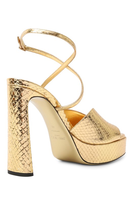 Кожаные босоножки Karli Platform 125 Jimmy Choo KARLIPF125WAP Золотой  KARLIPF125WAP Фото 5
