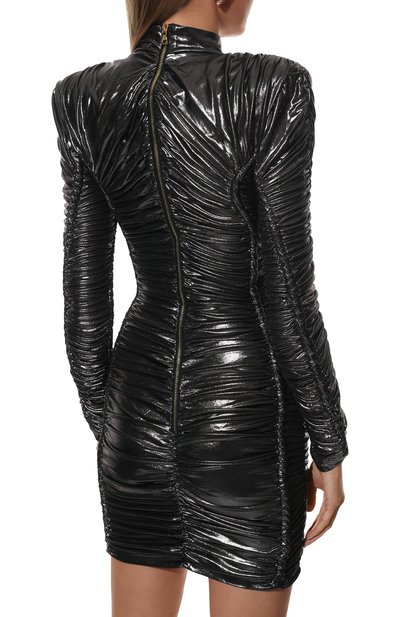 Платье из вискозы BALMAIN черного цвета по цене 478000 руб., арт. XF1R9940/JB69, фото 4 Платье из вискозы BALMAIN, арт. XF1R9940/JB69, фото 4
