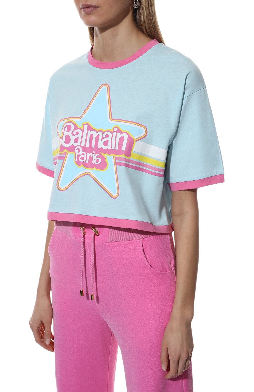 Хлопковая футболка balmain x barbie BALMAIN, арт. XF2EE020/GB03, фото 3