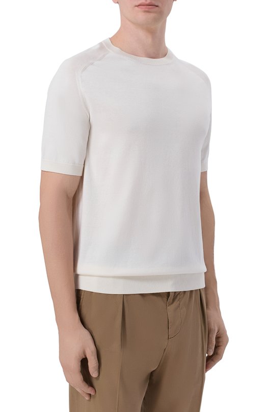 Джемпер из шелка и хлопка Kiton UMM0782 Белый  UMM0782 Фото 3