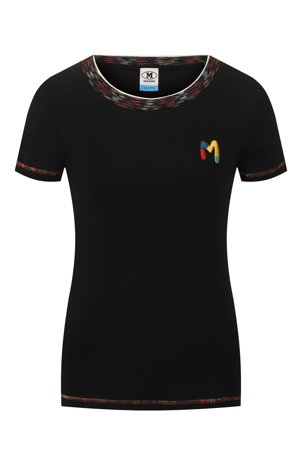 Хлопковая футболка M MISSONI черного цвета по цене 8995 руб., арт. 2DL00025/2J002C, фото 1 Хлопковая футболка M MISSONI, арт. 2DL00025/2J002C, фото 1