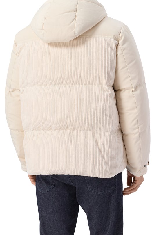 Пуховик с отделкой из вельвета Kiton UW2210V0430H01 Кремовый  UW2210V0430H01 Фото 4
