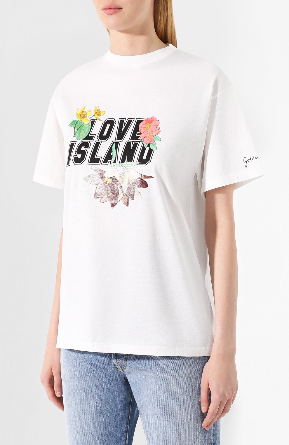 Хлопковая футболка GOLDEN GOOSE DELUXE BRAND белого цвета по цене 15950 руб., арт. G35WP024.F1, фото 3 Хлопковая футболка GOLDEN GOOSE DELUXE BRAND, арт. G35WP024.F1, фото 3