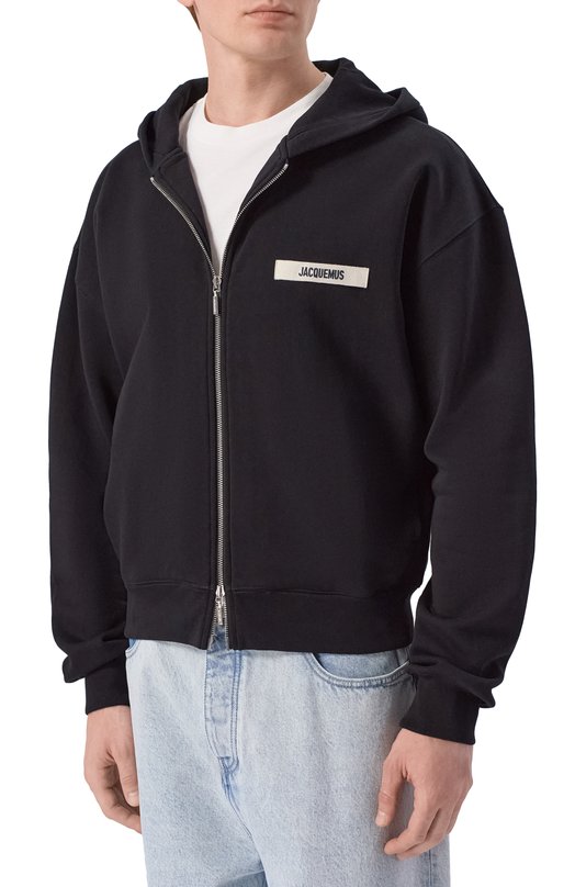 Хлопковая толстовка Jacquemus 24HH0M00257/AJ00126 Чёрный  24HH0M00257/AJ00126 Фото 3