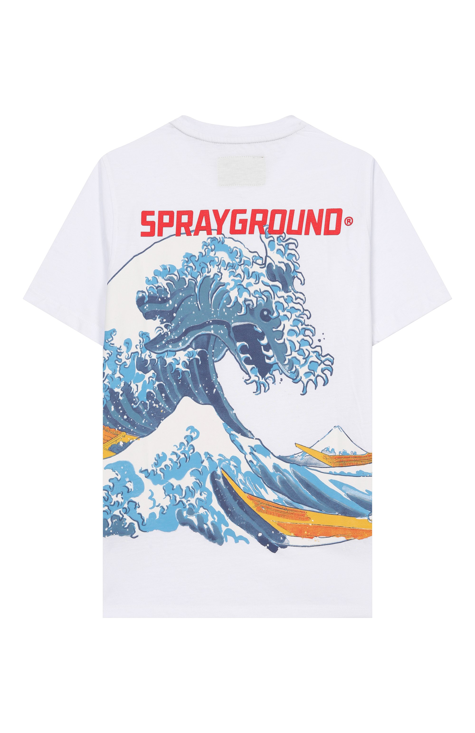 Хлопковая футболка SPRAYGROUND белого цвета по цене 8250 руб., арт. SPY263WHT/JAPAN WAVE T-SHIRT WHT, фото 2 Хлопковая футболка SPRAYGROUND, арт. SPY263WHT/JAPAN WAVE T-SHIRT WHT, фото 2
