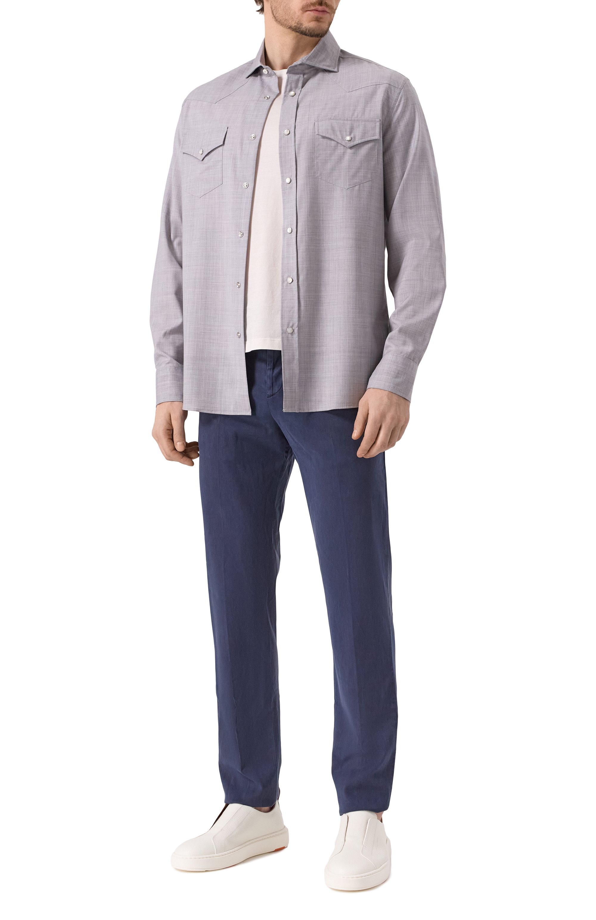 Шерстяная рубашка BRUNELLO CUCINELLI, арт. MM6704008, фото 2