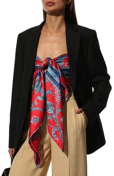 Шелковый платок lemur in red KIRILL OVCHINNIKOV красного цвета по цене 35200 руб., арт. 135\Lr, фото 2 Шелковый платок lemur in red KIRILL OVCHINNIKOV, арт. 135\Lr, фото 2