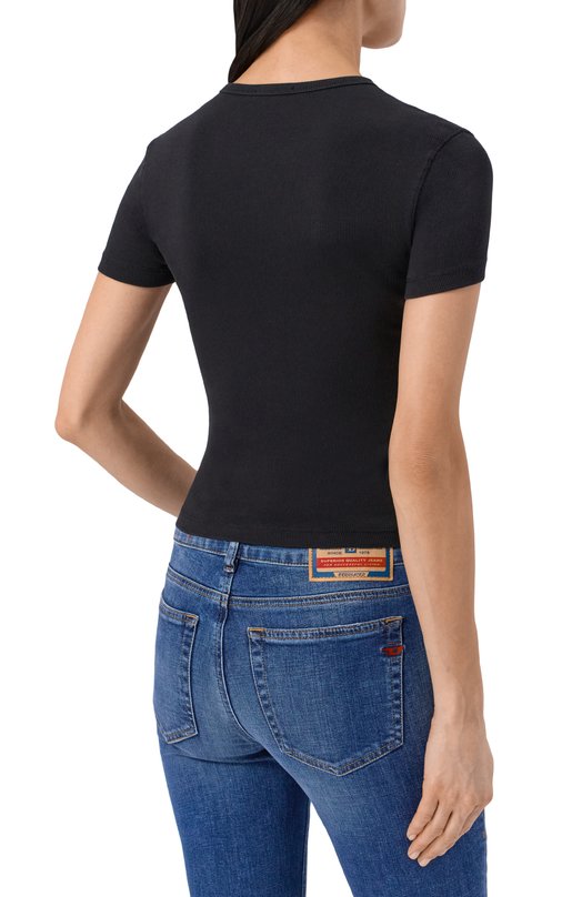 Хлопковая футболка Diesel A19910/0JMBA Чёрный  A19910/0JMBA Фото 4