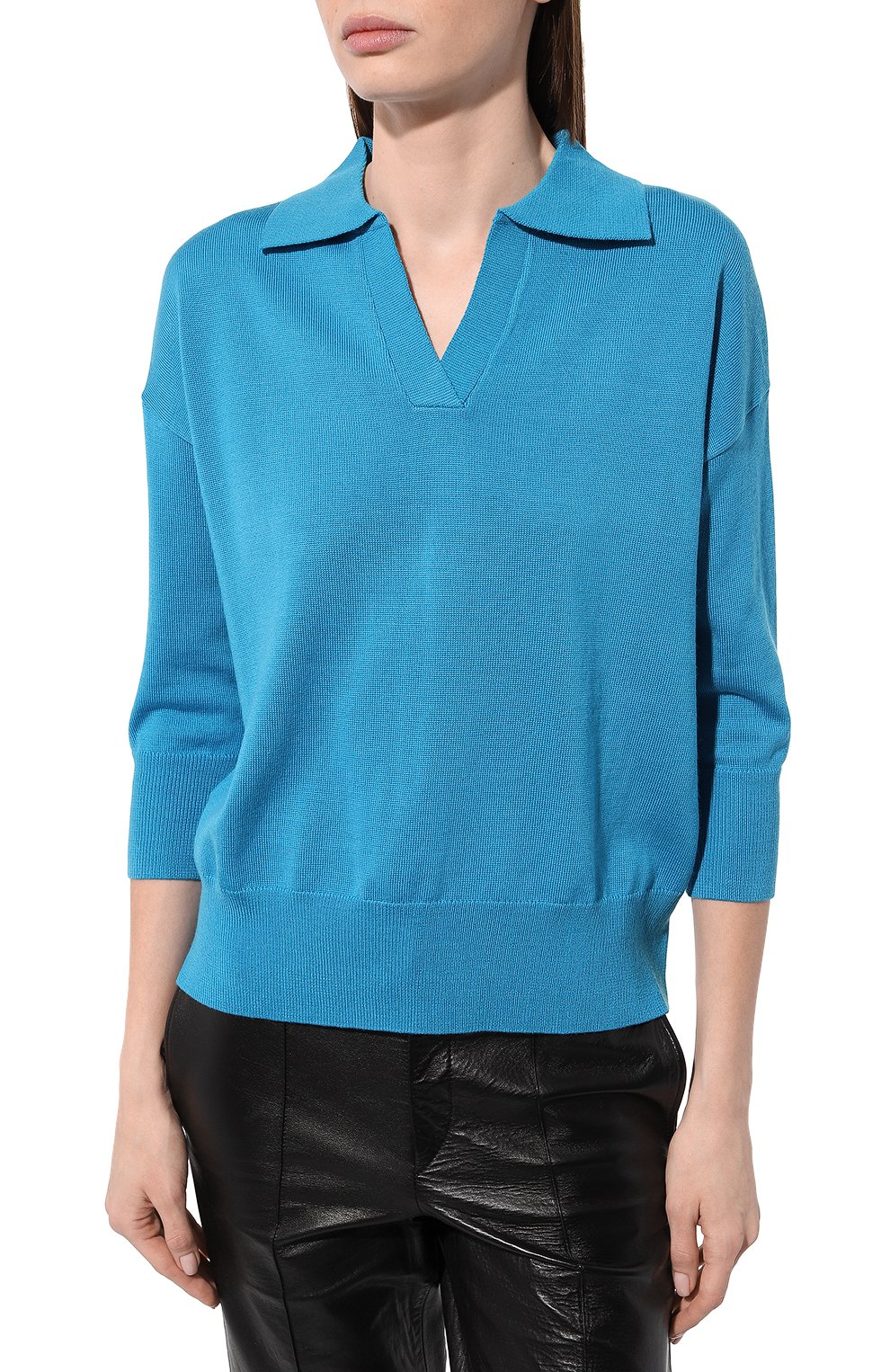 Пуловер из вискозы и шелка SEVEN LAB голубого цвета по цене 17430 руб., арт. CHR4.LK.0005.400, фото 3 Пуловер из вискозы и шелка SEVEN LAB, арт. CHR4.LK.0005.400, фото 3