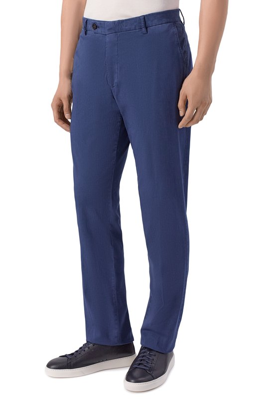 Брюки из хлопка и шелка Berwich SC/1-GD/DV0955X Синий  SC/1-GD/DV0955X Фото 3