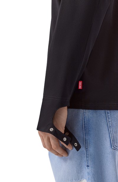 Хлопковый лонгслив DIESEL черного цвета по цене 23200 руб., арт. A22982/0DECG, фото 5 Хлопковый лонгслив DIESEL, арт. A22982/0DECG, фото 5