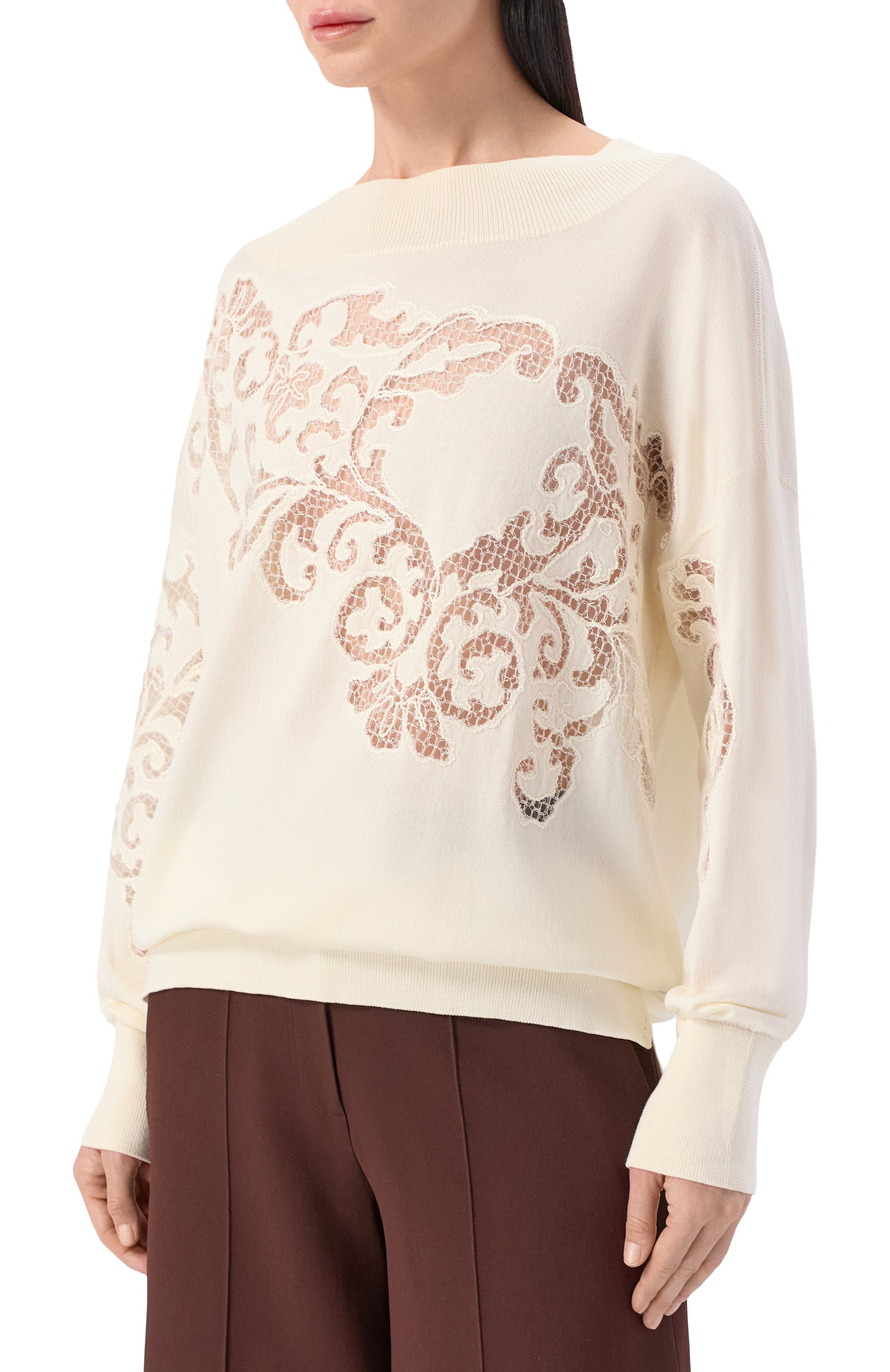 Пуловер из хлопка и вискозы ELIE SAAB, арт. T0275NR26/CK014, фото 3