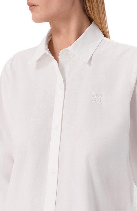 Хлопковая рубашка HUGO 50552832 Белый  50552832 Фото 5