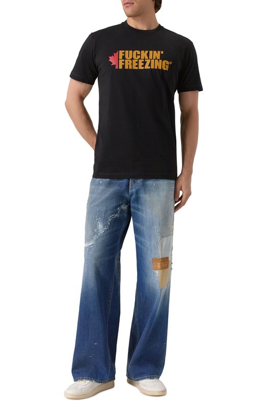Хлопковая футболка Dsquared2 S74GD1450/D20020 Чёрный  S74GD1450/D20020 Фото 2