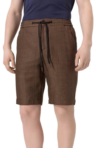 Льняные шорты BERWICH темно-коричневого цвета по цене 29300 руб., арт. SH0RT SPIAGGIA/VT1502, фото 3 Льняные шорты BERWICH, арт. SH0RT SPIAGGIA/VT1502, фото 3