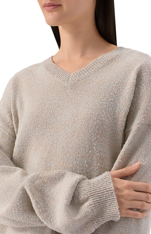 Свитер из хлопка и шерсти Maison Margiela S50HN0019/M13152 Кремовый  S50HN0019/M13152 Фото 5