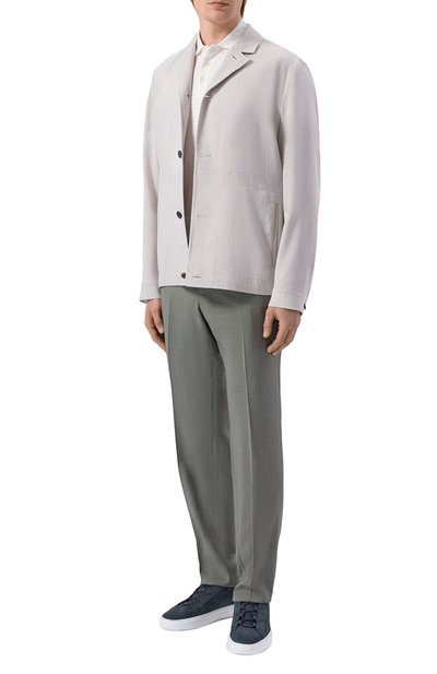 Куртка-рубашка изо льна и шерсти CORNELIANI светло-серого цвета по цене 118000 руб., арт. 27LI53/2718468, фото 2 Куртка-рубашка изо льна и шерсти CORNELIANI, арт. 27LI53/2718468, фото 2