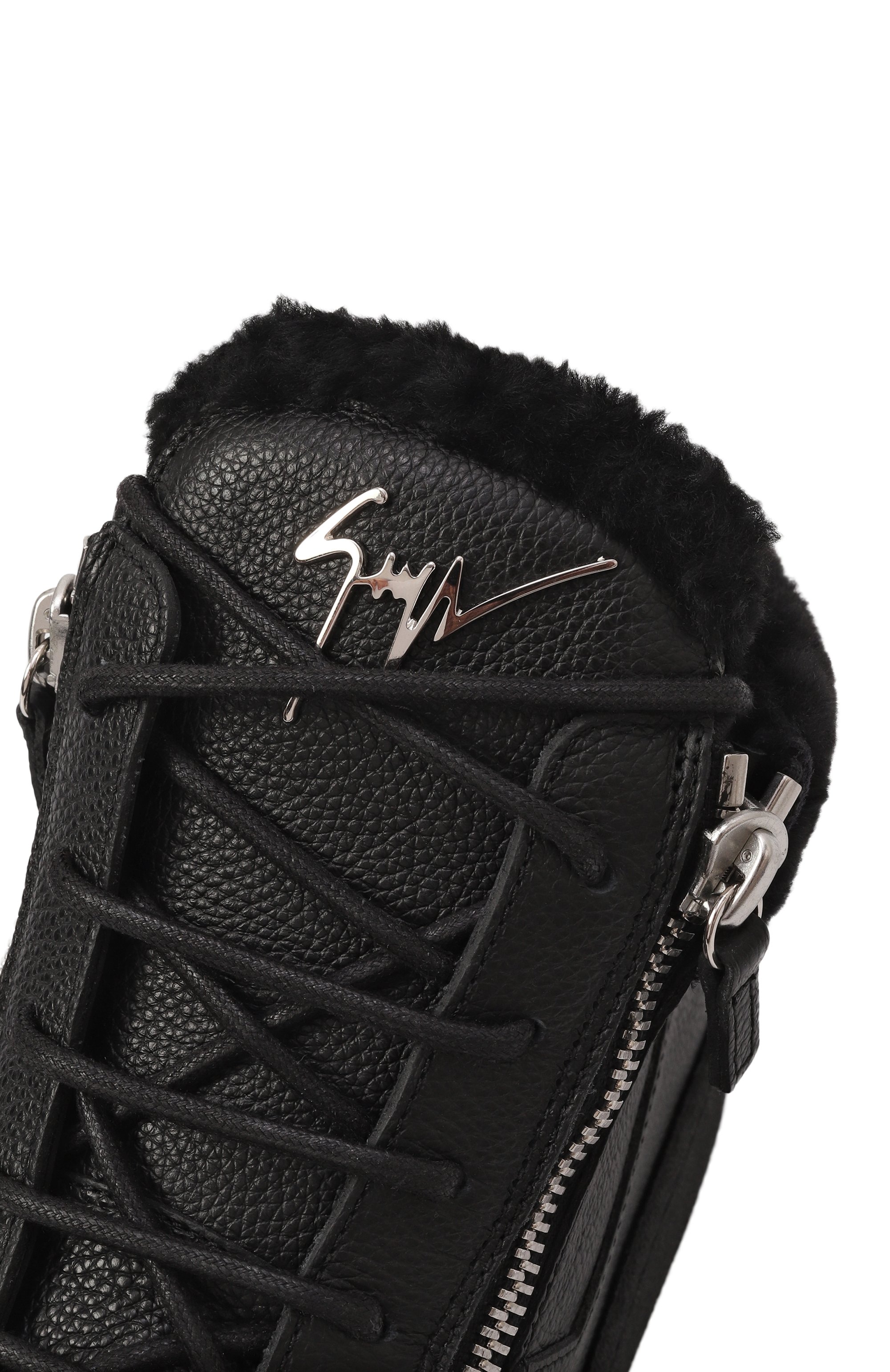 Кожаные кеды Kriss Giuseppe Zanotti Design цвет черный купить в