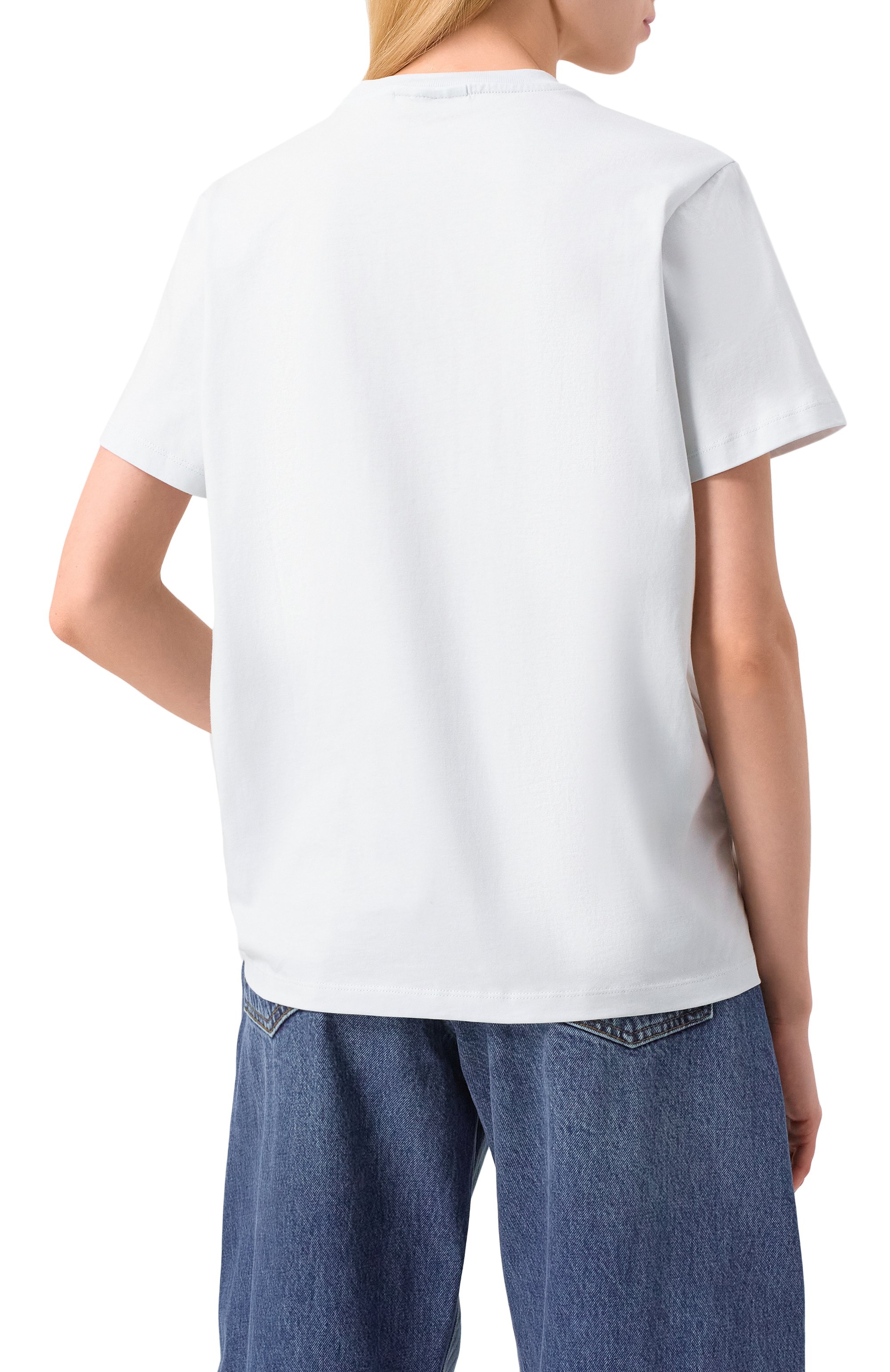 Хлопковая футболка GANNI белого цвета по цене 16050 руб., арт. T4165, фото 4 Хлопковая футболка GANNI, арт. T4165, фото 4