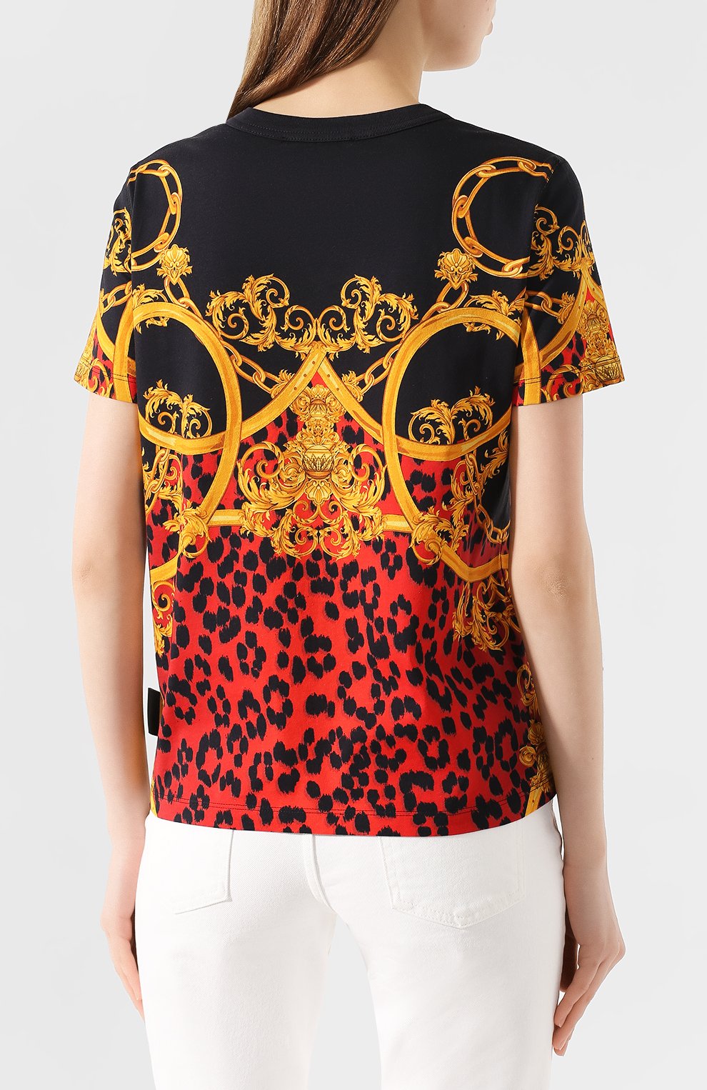 Хлопковая футболка VERSACE JEANS COUTURE разноцветного цвета по цене 16950 руб., арт. B2HVA7M1-VDP613 2/30288, фото 4 Хлопковая футболка VERSACE JEANS COUTURE, арт. B2HVA7M1-VDP613 2/30288, фото 4