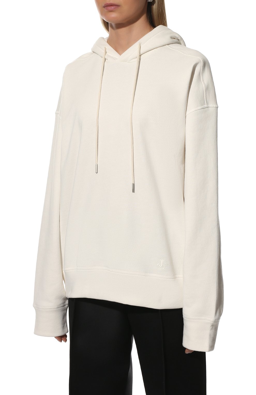 Хлопковое худи JIL SANDER кремового цвета по цене 52750 руб., арт. JPPU707515-WU248608, фото 3 Хлопковое худи JIL SANDER, арт. JPPU707515-WU248608, фото 3