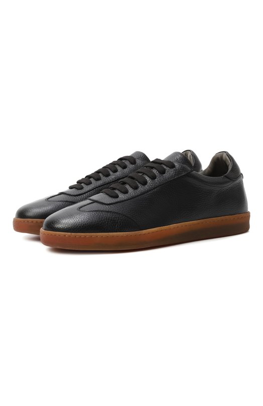 Кожаные кеды Corneliani 26TM60-2620933 Чёрный 26TM60-2620933