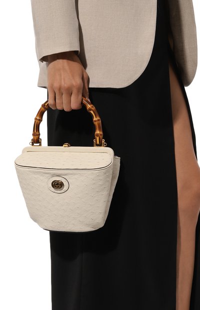 Сумка gucci bamboo из кожи страуса GUCCI, арт. 616437 EY00U, фото 2