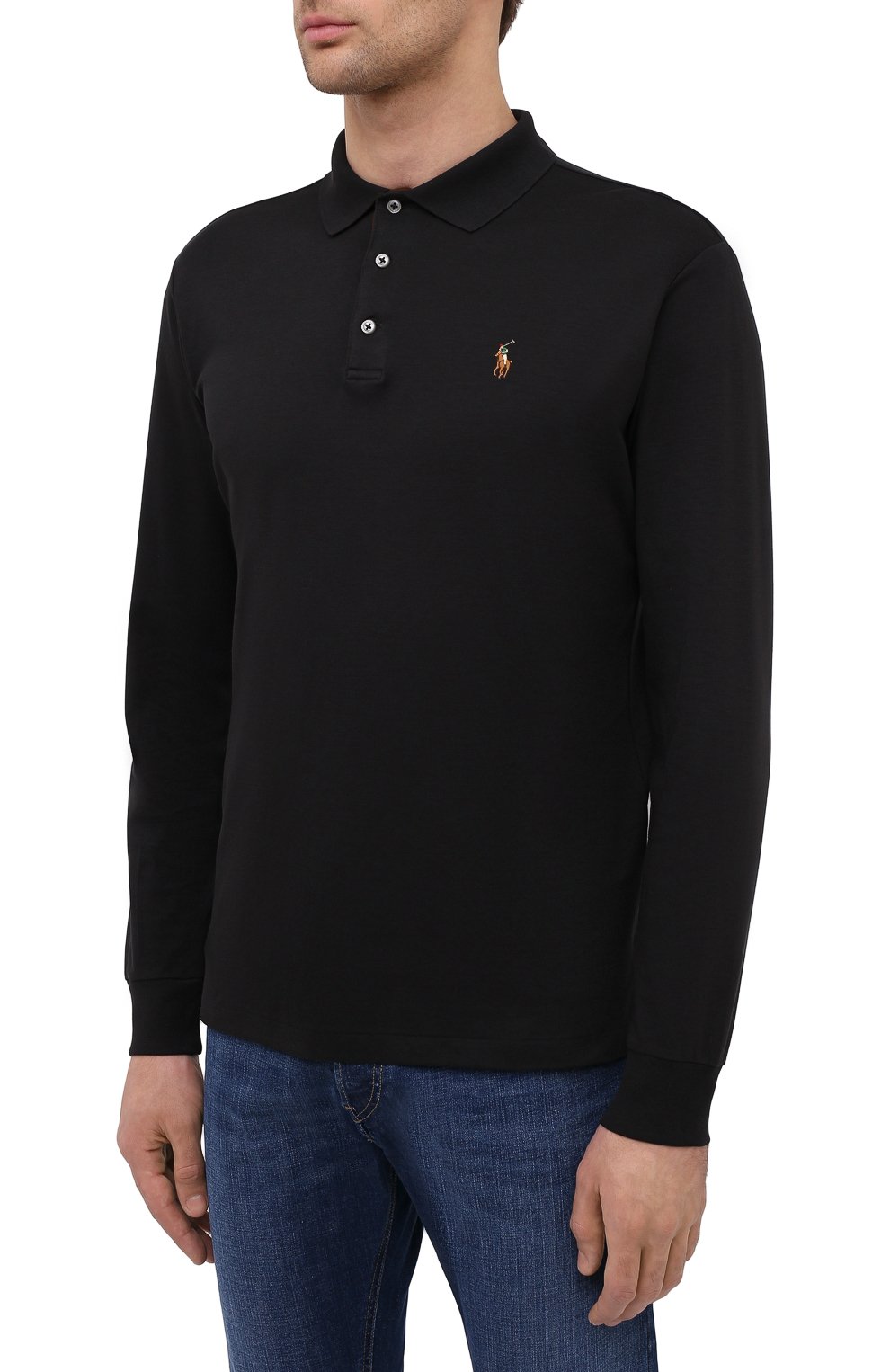 Хлопковое поло с длинными рукавами POLO RALPH LAUREN, арт. 710671785, фото 3