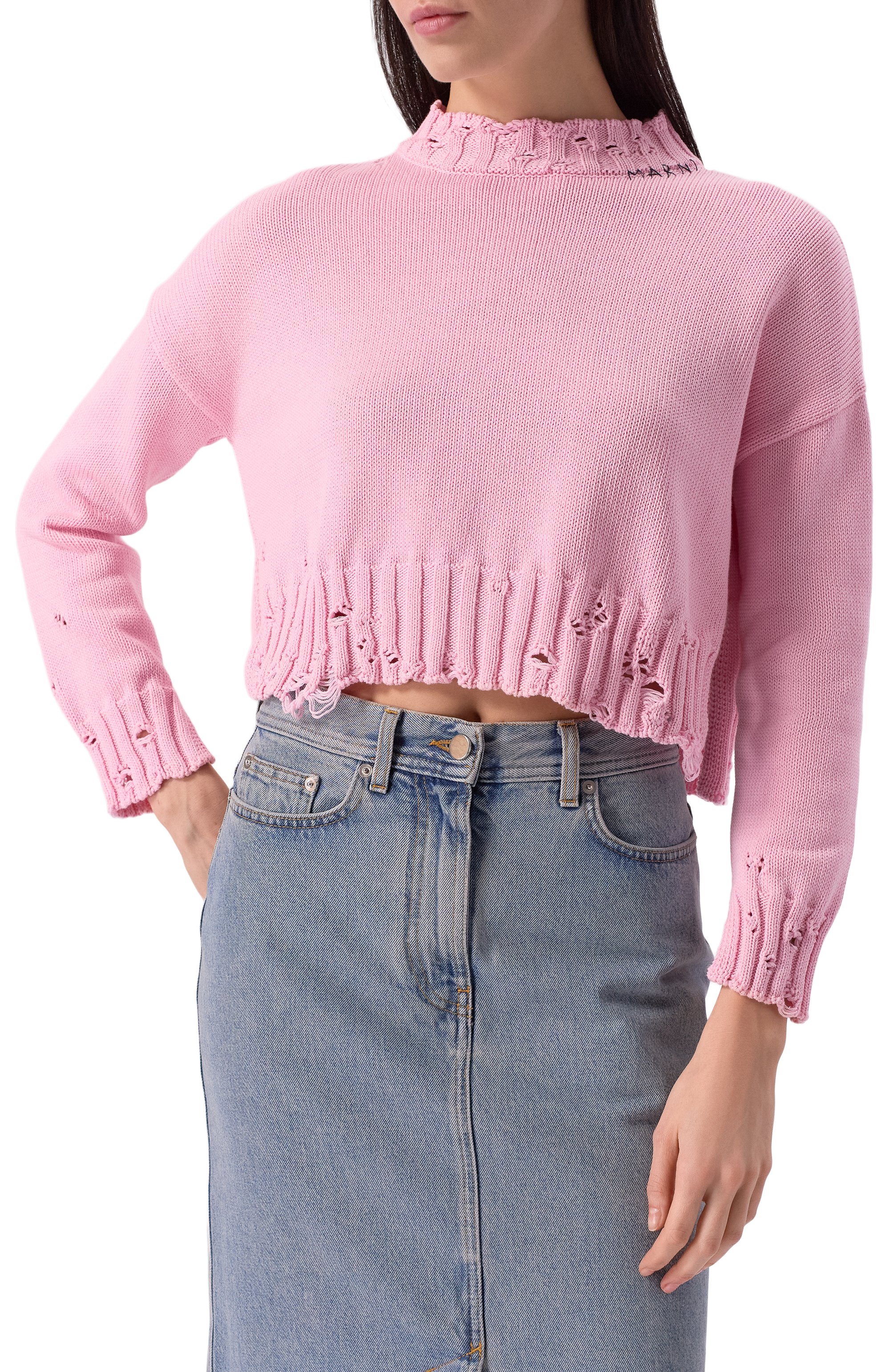 Хлопковый свитер MARNI, арт. GCMD0579A0/UFC652, фото 3