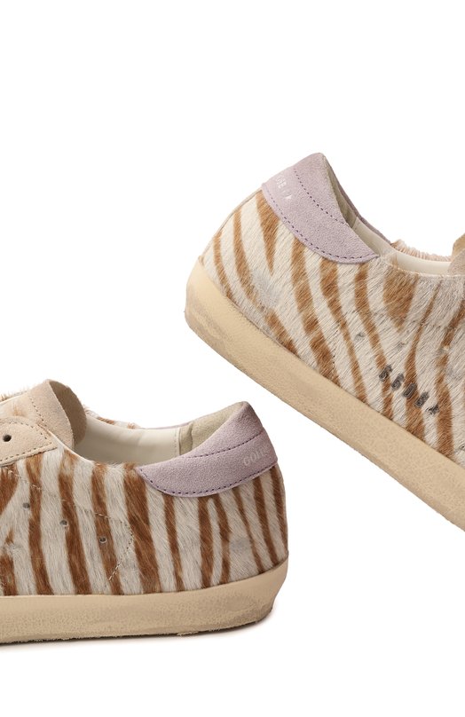 Кожаные кеды Super-Star Golden Goose Deluxe Brand GWF00101.F007507 Бежевый  GWF00101.F007507 Фото 7